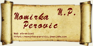 Momirka Perović vizit kartica